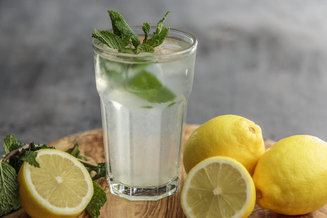 image showing an example of food and drink photography with mint and lemons