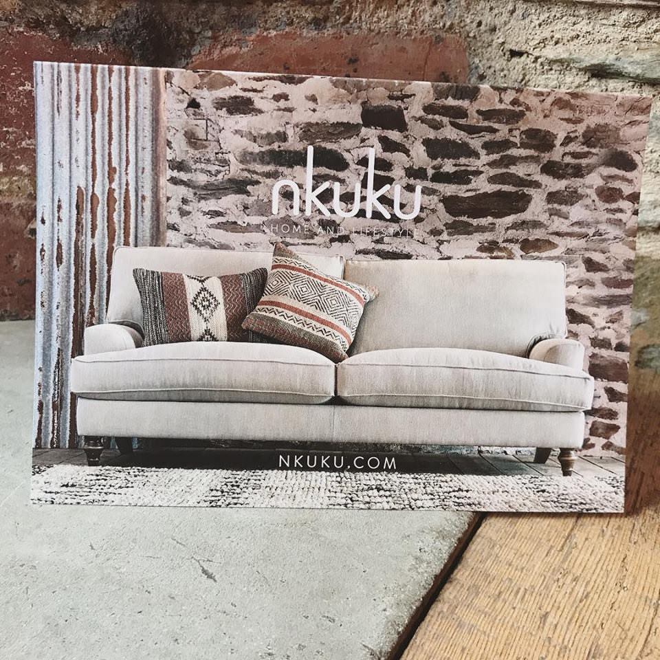 sofa on an Nkuku brochure, shot by Spencer Cobby Photography