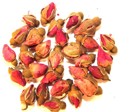 Image from Little Sparrow Tea showing dried rose buds 